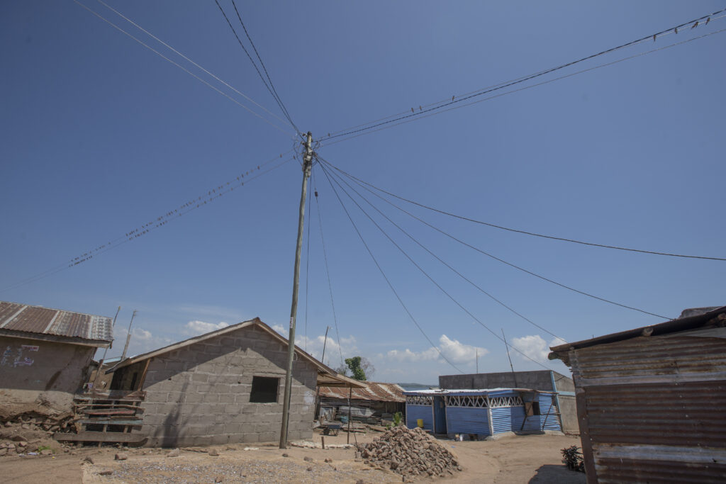 Power connections in Ndeda Island, Lake Victoria, Kenya.