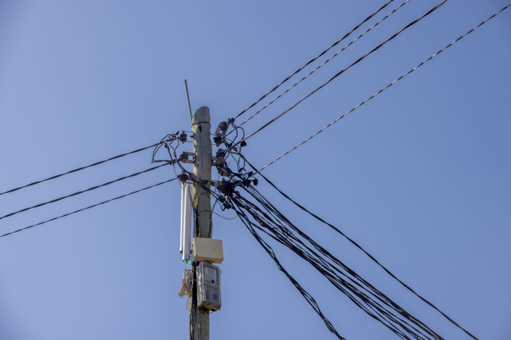 Power connections in Sidonge Village, Busia, Kenya.