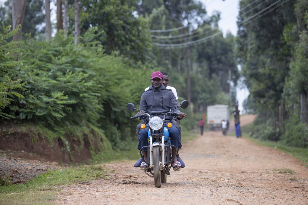 Moses Marube and his electric boda boda in Kisii.