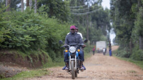 Moses Marube and his electric boda boda in Kisii.